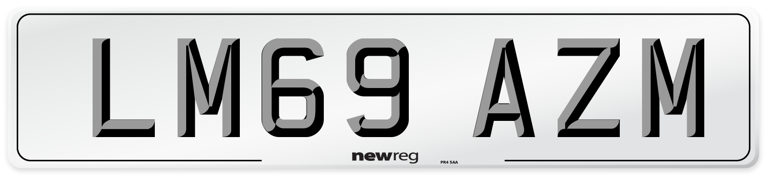 LM69 AZM Number Plate from New Reg